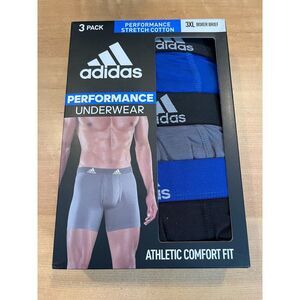 Adidas Men's Performance Stretch Cotton 3-Pack Boxer Brief Underwear 2XL 3 Color